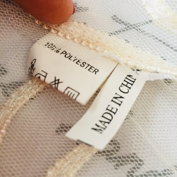 Ladies Lace Beaded Jacket Ivory L/XL Unique Int'l - Picture 12 of 14